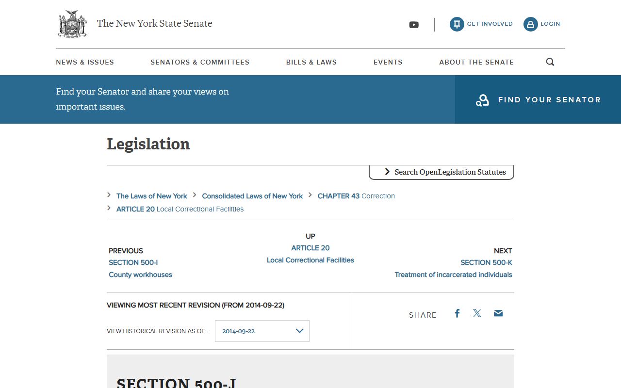 Nassau County inmate population oversight under Correction Law 500-j